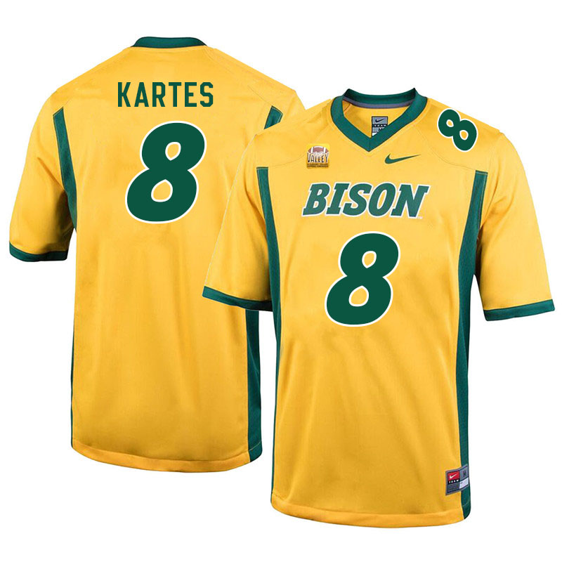 Men #8 Mitchell Kartes North Dakota State Bison College Football Jerseys Sale-Yellow